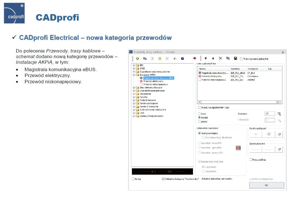 CADprofi Electrical - nowa kategoria przewodów