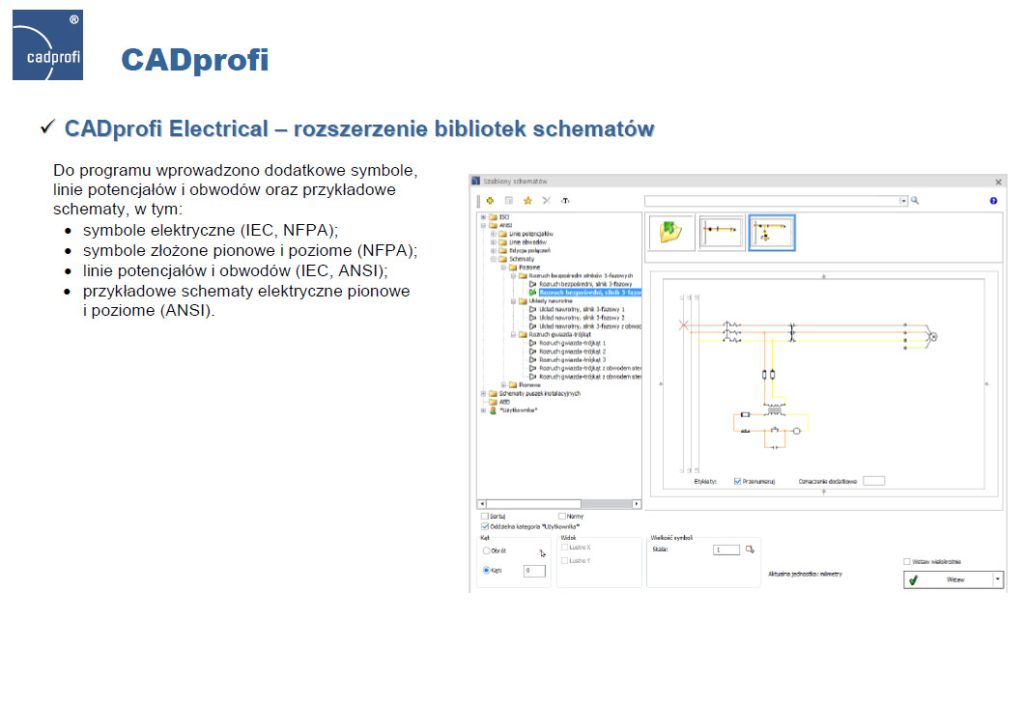 CADprofi Electrical - rozszerzenie bibliotek schematów