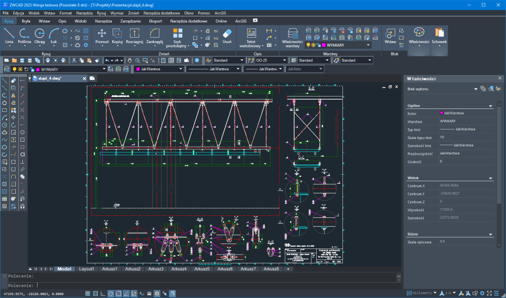 ZWCAD - Rysunek w ZWCAD